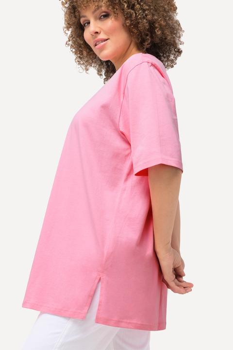 Actual product image Ulla Popken Basic Round Neck Short Sleeve Relaxed Fit Tee (54)