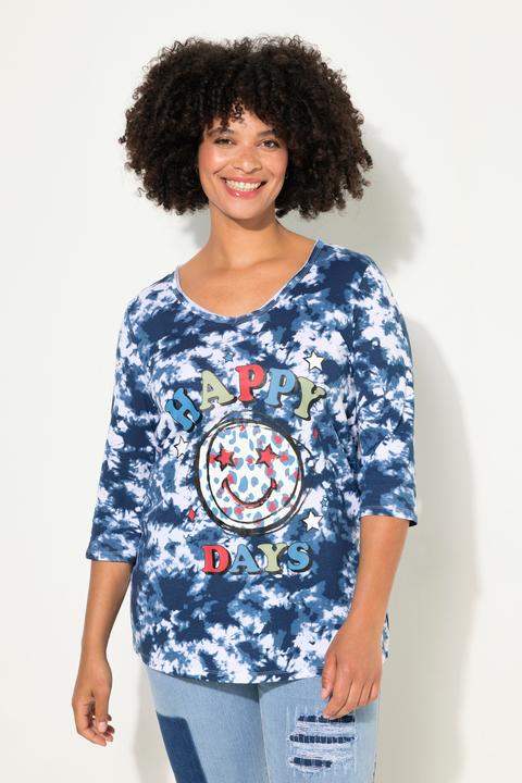 Immagine prodotto Angel of Style T-Shirt, Batik-Muster, Smiley, V-Ausschnitt, 3/4-Ärmel (48)