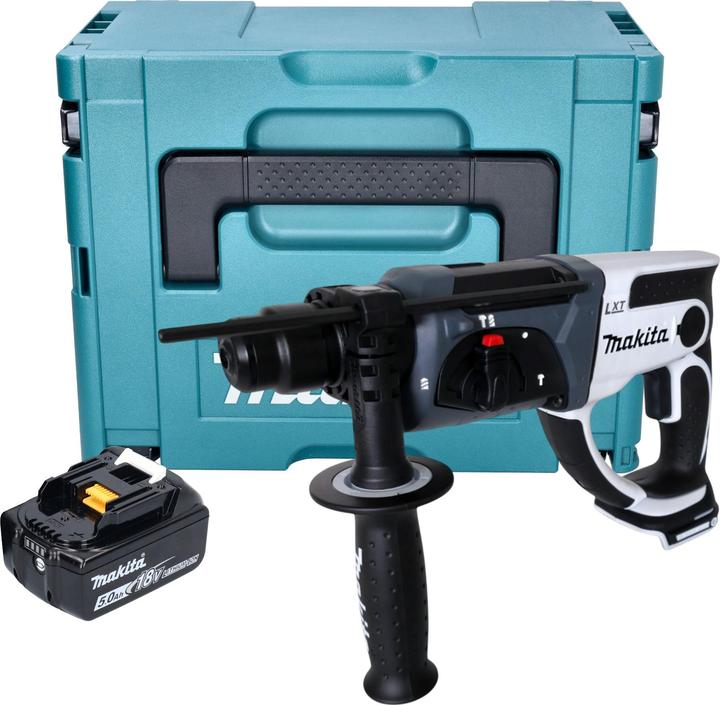 Produktbild Makita DHR 202 T1JW Akku Bohrhammer 18 V 20 mm 2,0 J weiss + 1x Akku 5,0 Ah + Makpac - ohne