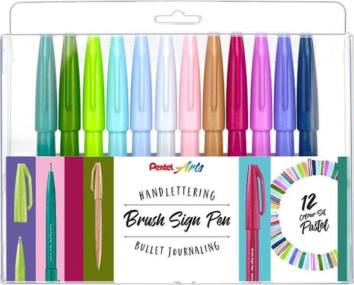Produktbild Pentel 12 Pastel SES15C-12 Brush-Pen-Set farbsortiert (Mehrfarbig, 12 x)