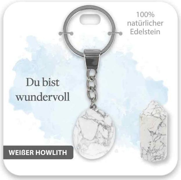 Actual product image BB Klostermannn Schlsselanhnger Weisser Howlith Du bis wundervol