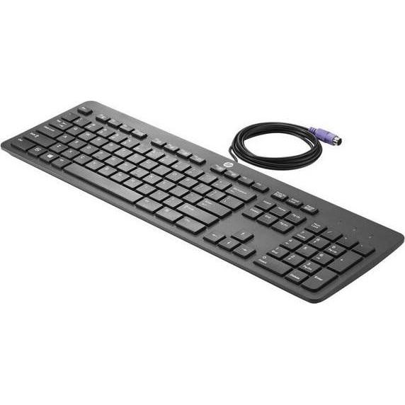HP Ps/2 Slim Keyboard (German) (DE, Kabelgebunden), Tastatur, Schwarz