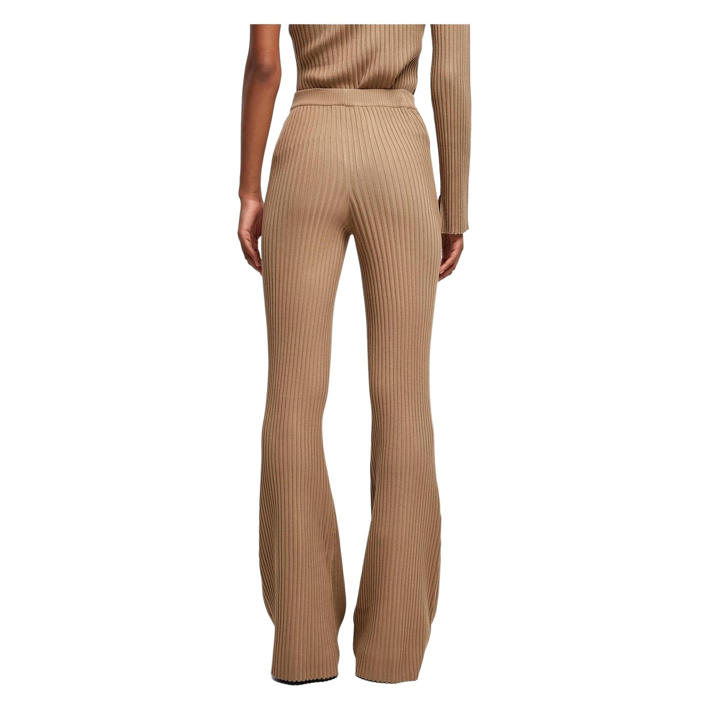 Urban Classics, Damen, Tights, Ladies Flared Rib Knit Leggings - 21167 (M), Beige