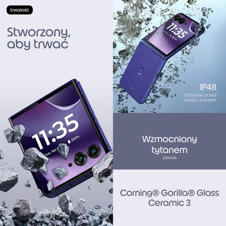 Produktbild Motorola Razr 70 Ultra 5G Dual Sim 16GB RAM 512GB - Orient Blue (512 GB, Orient blue, Violet, 6.96", Dual SIM, 5G)