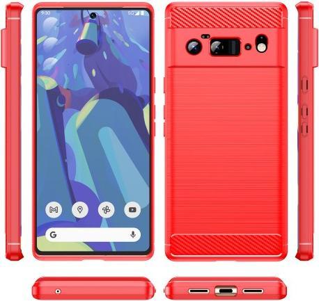 Actual product image Cover-Discount Google Pixel 6 Pro - metal carbon look hull red (Google Pixel 6 Pro)