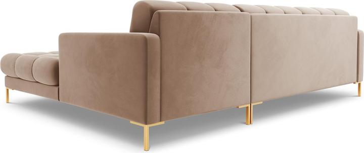 Actual product image Cosmopolitan Design Velvet Right Corner Sofa, "Bali", 5 Seats, Beige, 293x185x75 Made in Europe (Corner sofa)
