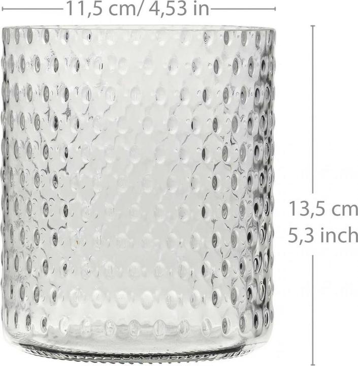 Produktbild Viana Windlicht vase mit Ovallmuster für stimmungsvolle Lichtreflexe