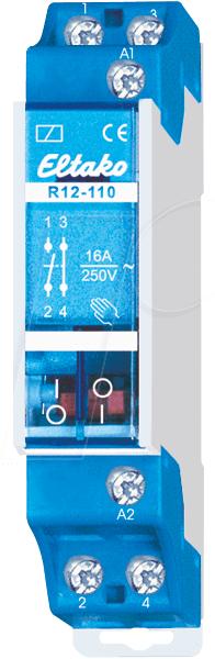 Produktbild Eltako R12-110-230V Schaltrelais 1S+1OE (V) 16A 2211003