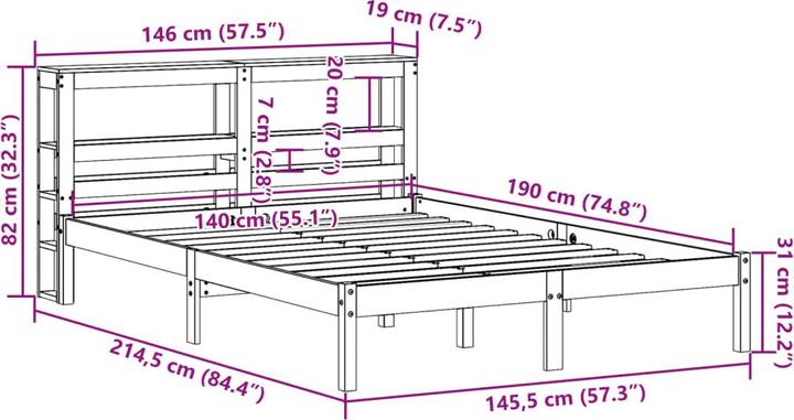 Image du produit vidaXL Bettgestell (140 x 190 cm)