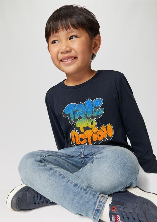 Produktbild S.Oliver T-Shirt Weiches Longsleeve mit strukturiertem Grafik-Print (104, 110)