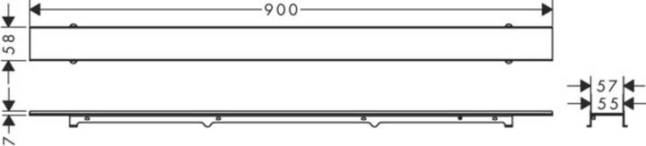 Produktbild hansgrohe RainDrain Rock Fertigset Duschrinne 800 kürzbar und befliesbar (800 mm)