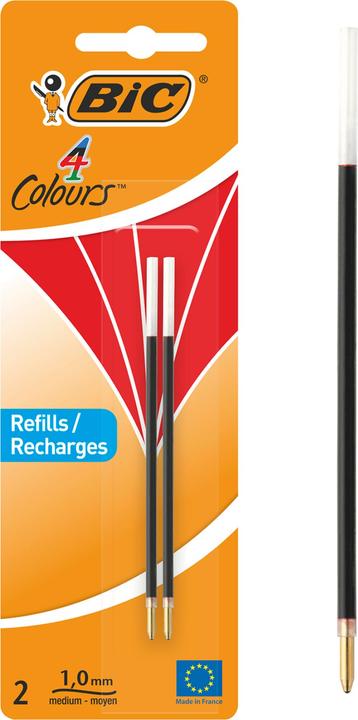Image du produit Bic Recharge pour stylo à bille ® 4 Colours®, 0,4 mm, rouge (Rouge, 0.40 mm, 2 pcs)