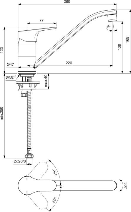 Actual product image Ideal Standard Cerabase Kitchen Faucet