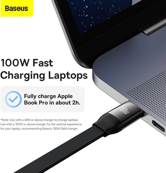 Productafbeelding Baseus Heldere Spiegel 4, USB-C 3-in-1 kabel voor micro USB / USB-C / Lightning 100W / 3,5A 1,1m (Zwart) (1.10 m, USB 3.2 Gen 1)