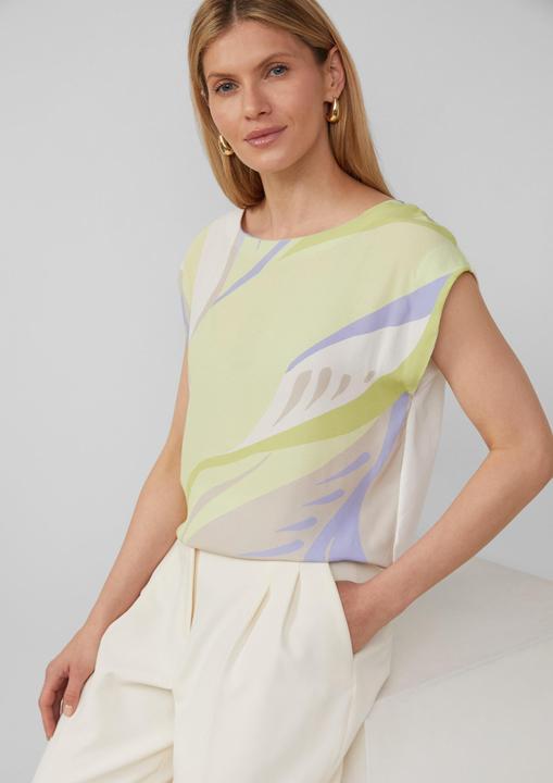 Actual product image S.Oliver T-Shirt Ärmelloses Blusenshirt mit Frontprint (40)