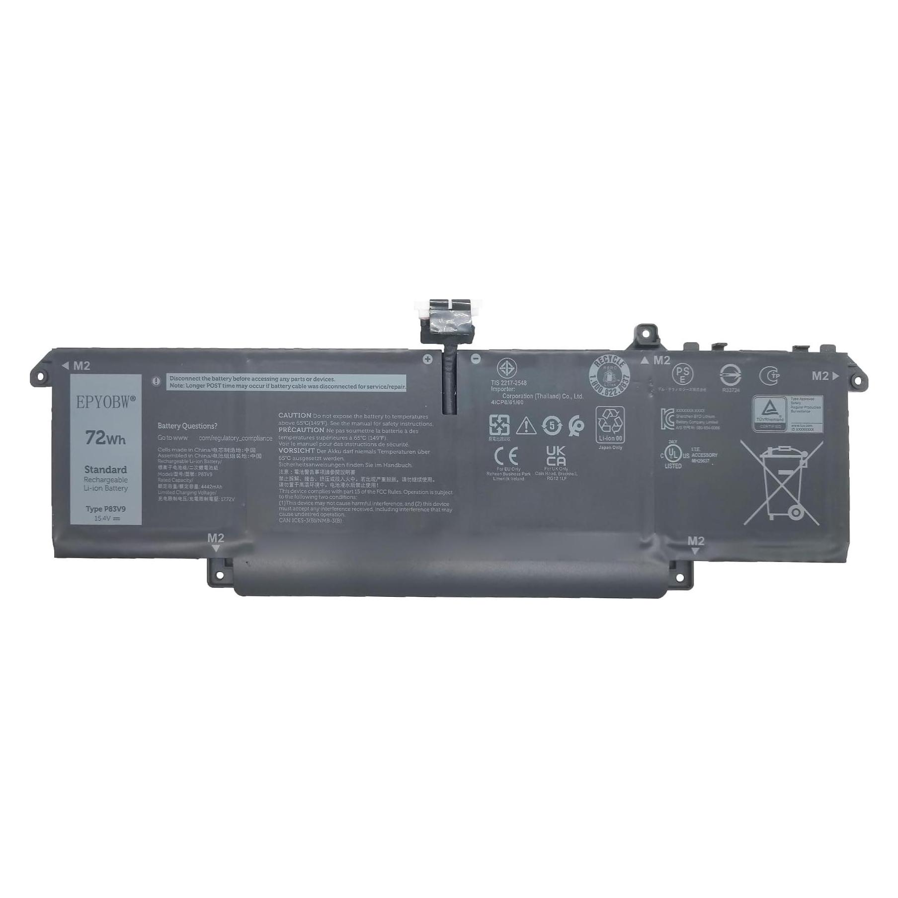 Dell BTRY,PRI,72WHR,4C,LITH,BYD (4 Zellen, 4442 mAh), Notebook Akku