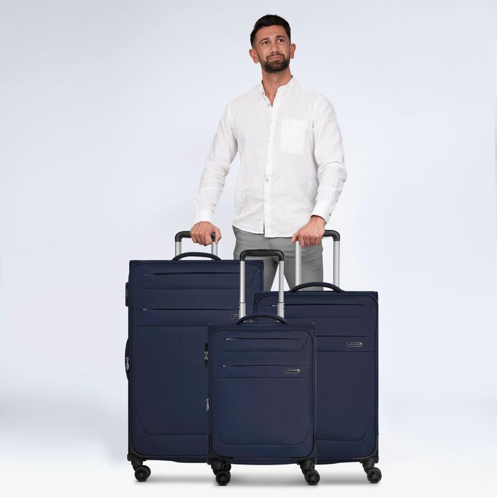 Actual product image Worldpack Chicago 4-wheel suitcase set, 3-piece with stretch fold (186 l)