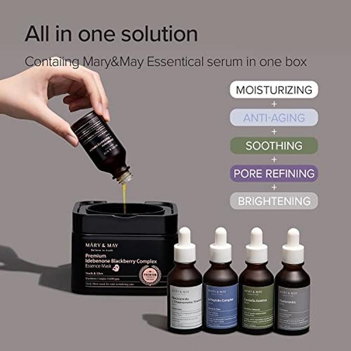 Image du produit Mary&May MARY & MAY Premium Idebenon Complexe de mûres Masque ampoules 20 feuilles - 250g