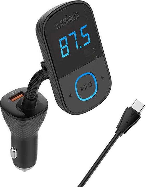 Actual product image Ldnio Bluetooth C705Q 2USB, USB-C Transmitter FM + USB-C cable