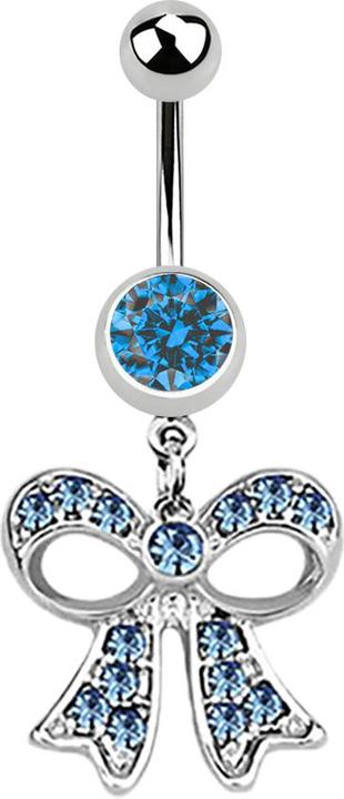Immagine prodotto Star Piercing Banana in argento con ciondolo a rete azzurro (senza ottone, Acciaio chirurgico 316L)
