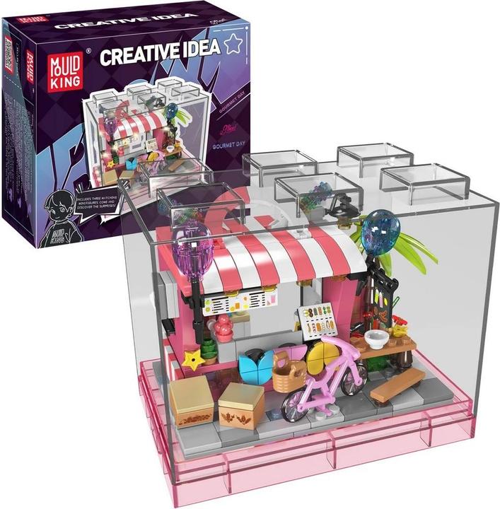 Image du produit Mould King Boutique gourmande avec boîte de présentation et éclairage