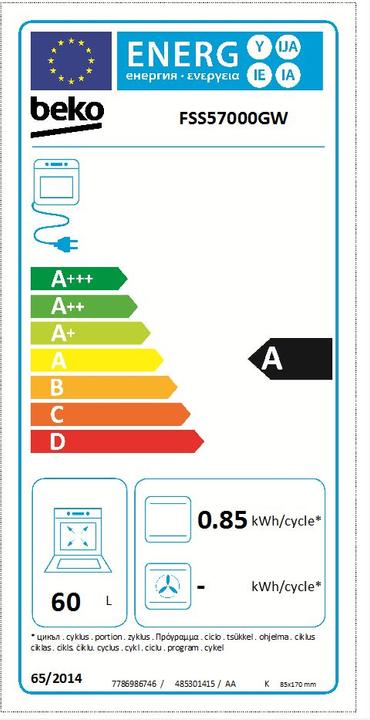 Energy Label Beko FSS57000GW