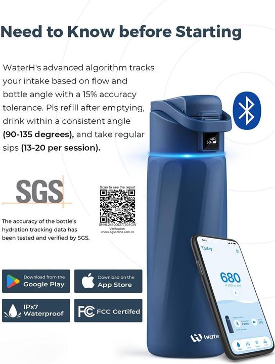 Productafbeelding WaterH BOOST Chug Lid - Magnetite Blue (24oz./710ml) (0.71 l)