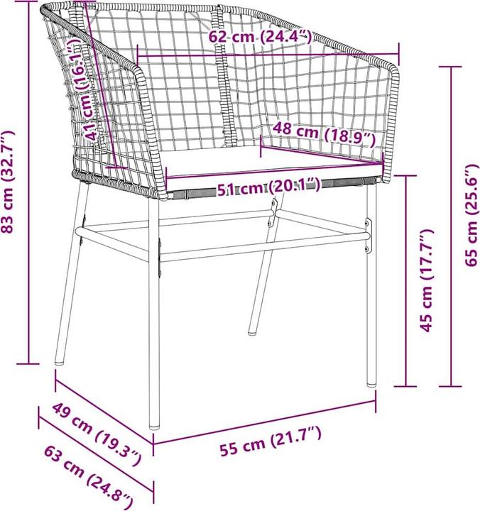 Produktbild vidaXL Garten Essgruppe (80 x 80 x 73 cm)