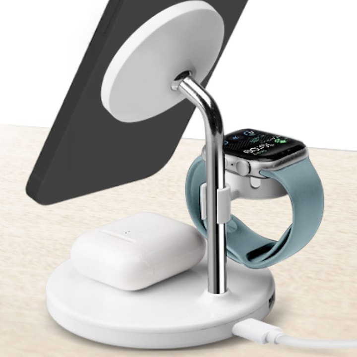 Produktbild SBS Induktive 3-in-1 Ladestation 15W weiá (15 W)