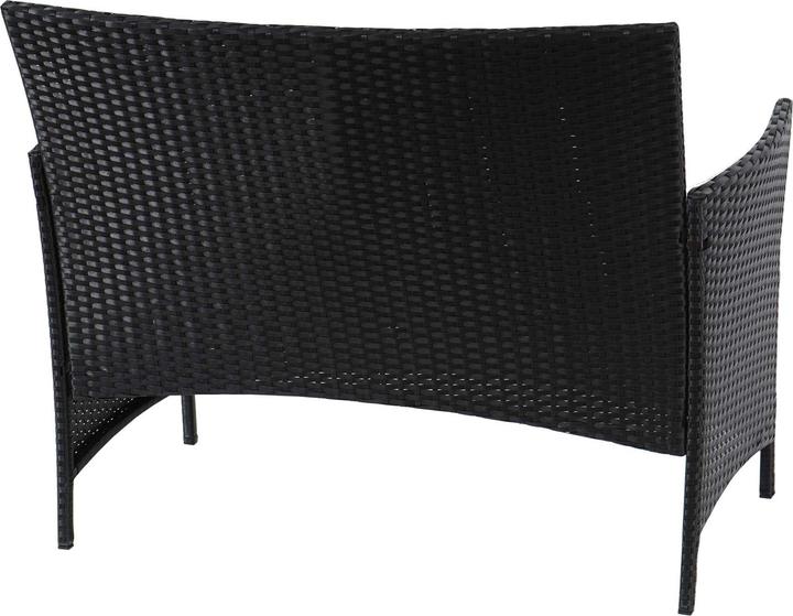 Produktbild Swisshandel24 Poly-Rattan Gartenbank Halden, Sitzbank Bank - anthrazit, Kissen anthrazit