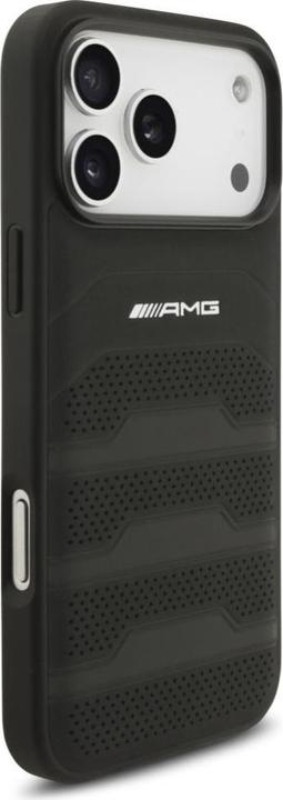 Produktbild Mercedes Case AMG Leather Debossed Lines Logo for iPhone 17 Pro Max black (Apple iPhone 17 Pro Max)