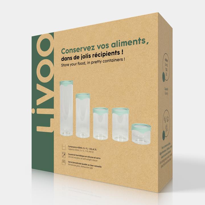 Actual product image Livoo Set of 5 preserving jars (5.95 l)