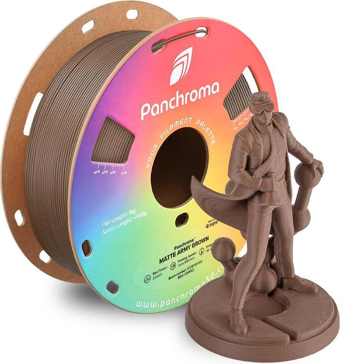 Actual product image Polymaker Panchroma™ PLA Matte Army (PLA, 1.75 mm, 1000 g, Brown)