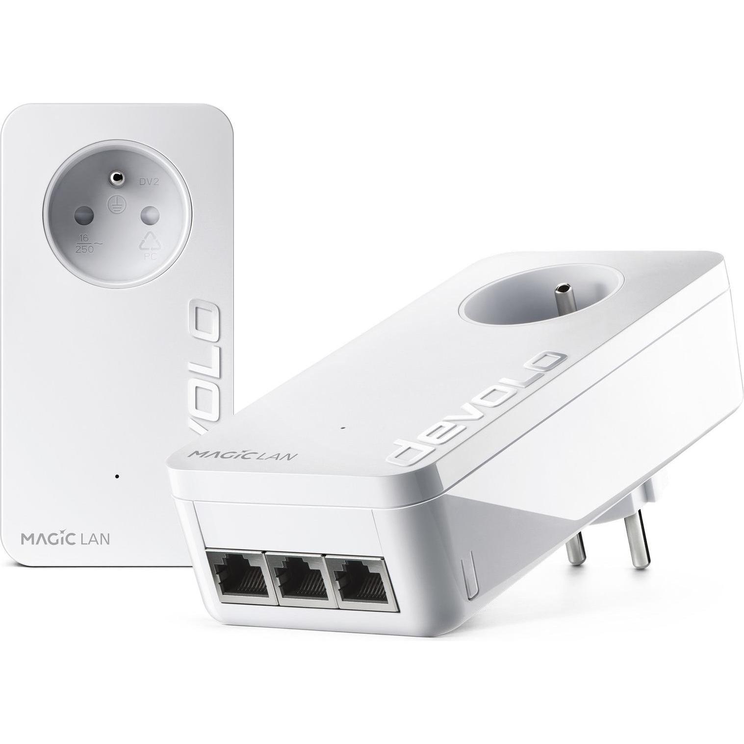 Devolo Magic 2 LAN triple Ethernet LAN White (2400 Mbit/s), Powerline, Weiss