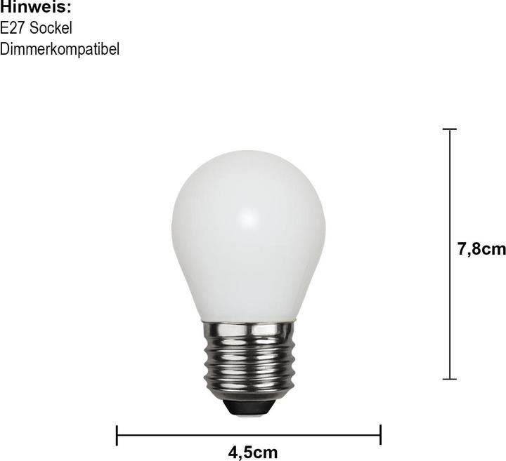 Produktbild Star Trading LED Leuchtmittel E27 G45 Opaque filament RA90 (E27, 470 lm, 1x)