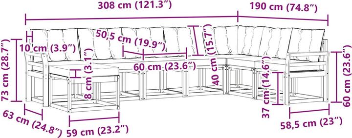 Produktbild vidaXL Outdoor-Sofa