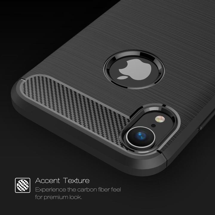 Produktbild König Design Hülle Handy Schutz für Apple iPhone XR Case Cover Bumper Carbon Optik Schwarz (Apple iPhone XR)
