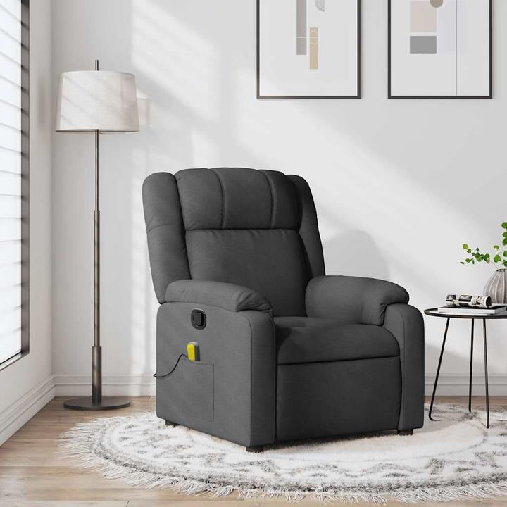 Actual product image vidaXL Massage chair dark grey fabric,Colour: Dark grey,Material