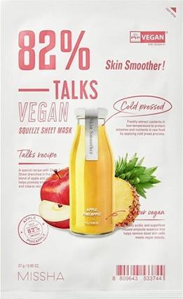 Actual product image Missha Talks Vegan Squeeze Sheet Exfoliating Sheet Mask Skin Smoother 27G