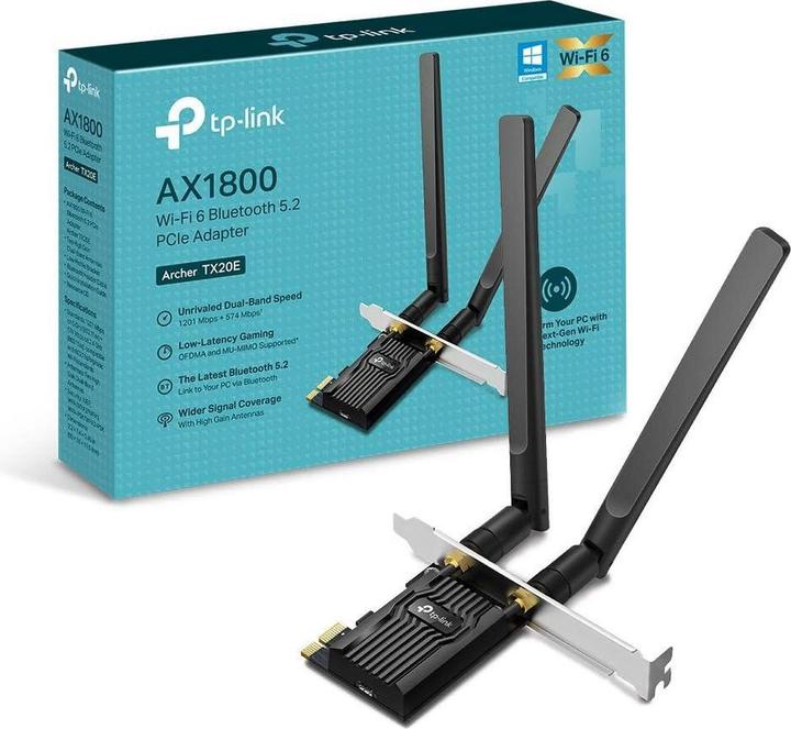 Actual product image TP-Link Archer TX20E Wi-Fi 6 PCIe adapter AX1800 Bluetooth 5.2 (Mini PCI Express)