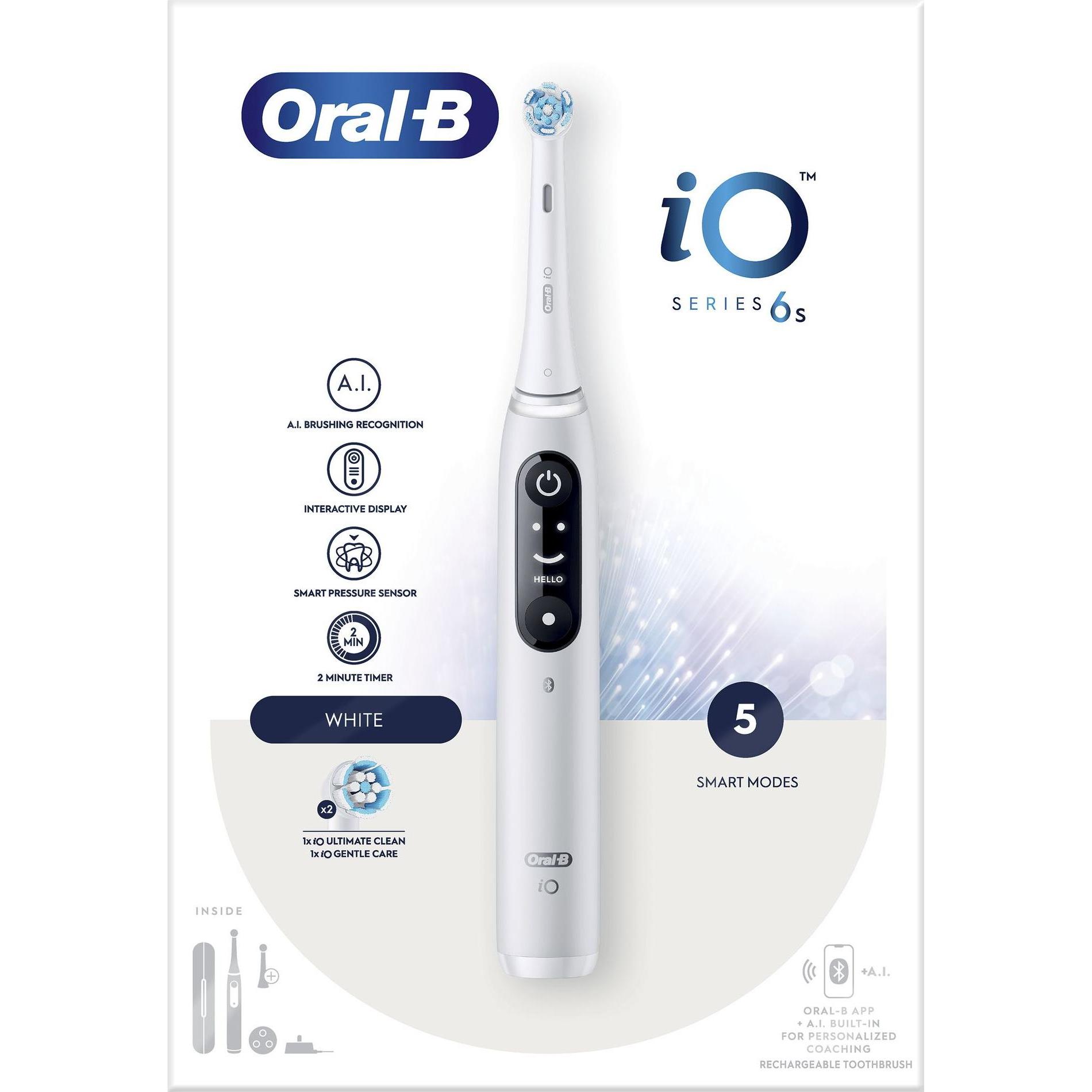 Thumbnail - Oral-B, Elektrische Zahnbürste, iO 6 Erwachsener Vibrierende Zahnbürste Weiss (Oszillierende Zahnbürste)