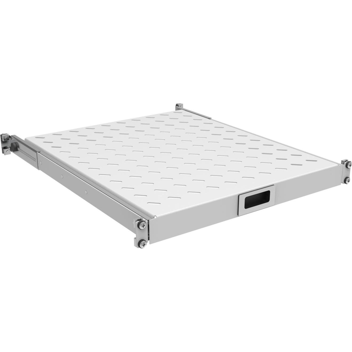 EFB Elektronik 19" 1HE Fachboden ausziehbar, ET 550..650 mm, 30 kg, Schranktiefe 800, RAL9005, Serverschrank Zubehör, Sc...
