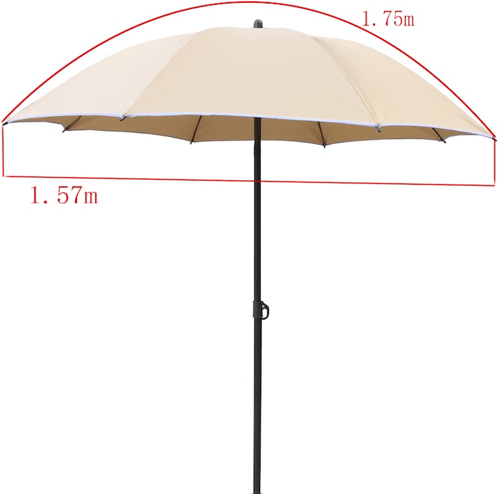 Image du produit VCM Parasol de plage rond protection UV (1.60 m)