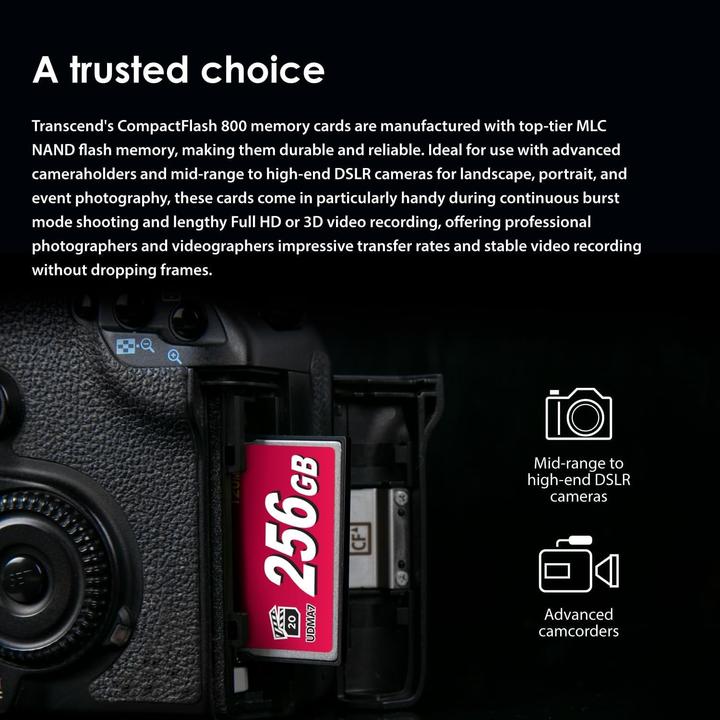Produktbild Transcend CF Card 256GB MLC 800x R: 120M (256 GB, CF)
