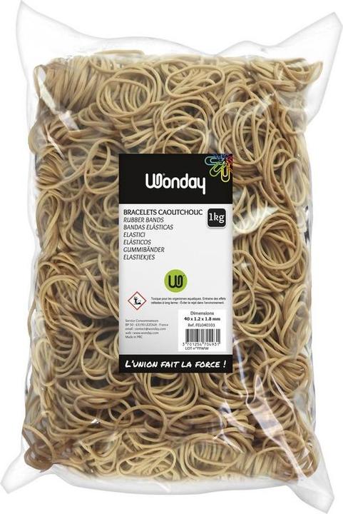 Produktbild Wonday Gummiringe im Beutel, natur, 25,5 mm, Groápackung