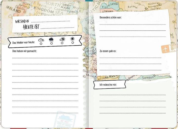 Actual product image Travel diary (map)