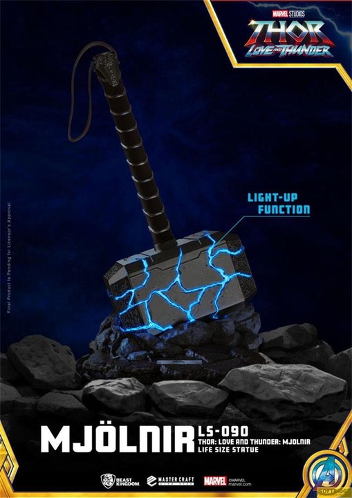 Actual product image Beast Kingdom Marvel - LS-090 - Thor : Love and Thunder - Mjolnir Statue Taille Réelle