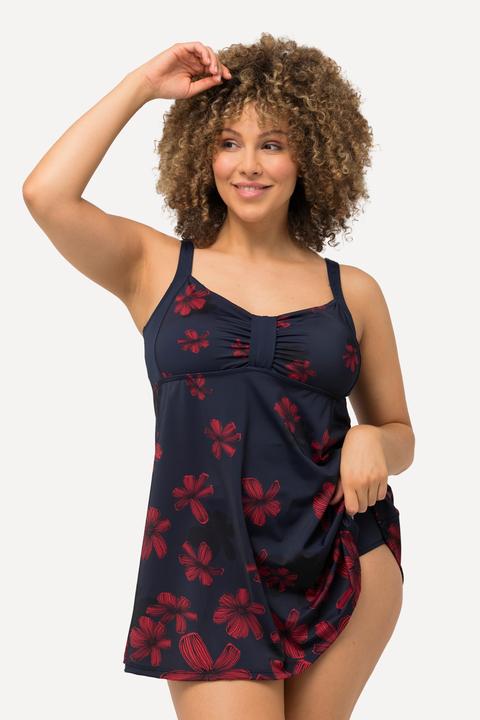 Produktbild Ulla Popken Badekleid, Blüten, Softcups, Träger verstellbar (50)