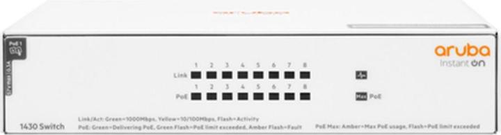 Produktbild HPE Aruba Instant On 1430 8G Class4 PoE 64W, Non gestito, L2, Gigabit Etherne (8 Ports)