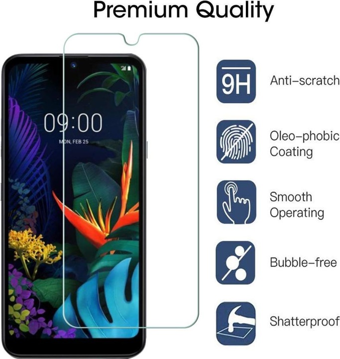 Actual product image Screenguard LG K50 bulletproof glass protective film Case Friendly Design (1 Piece, LG K50)